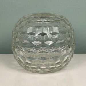 Homco Vintage Fairy Lamp Faceted Glass Cubist Globe 2 Piece Whimsical